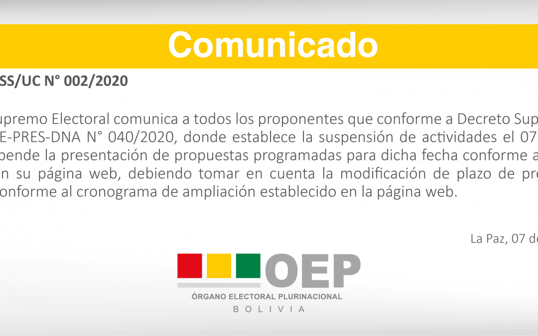Comunicado DNA – Suspensión de actividades 7 de agosto