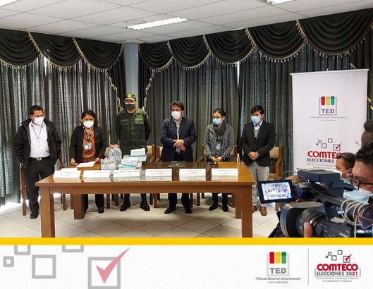 El TED Cochabamba y la Policía Boliviana presentan el plan de seguridad para la jornada electoral de Comteco